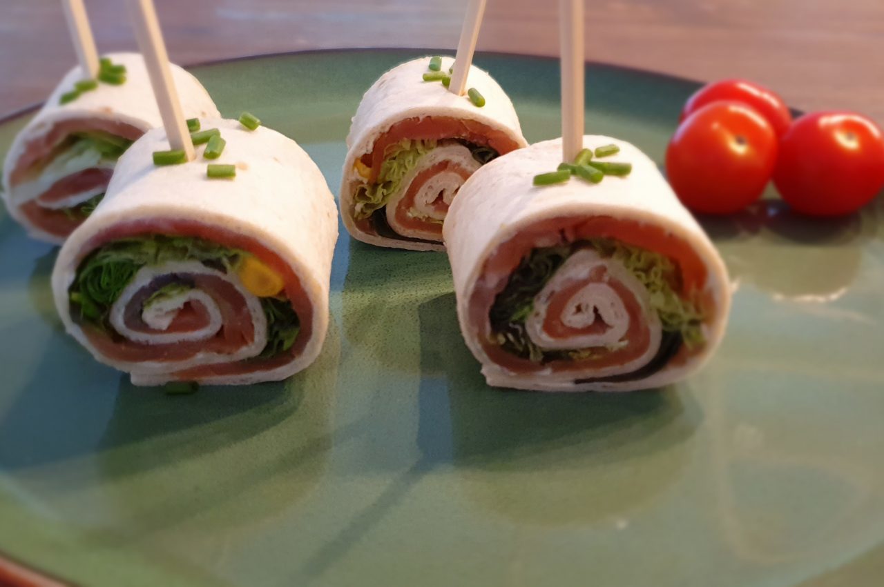 Wrap met zalm en roomkaas