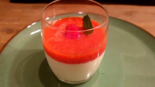 panna cotta aardbei