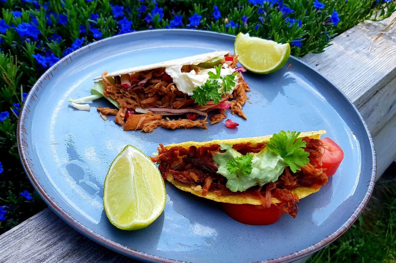 Taco’s met pulled pork van de barbecue