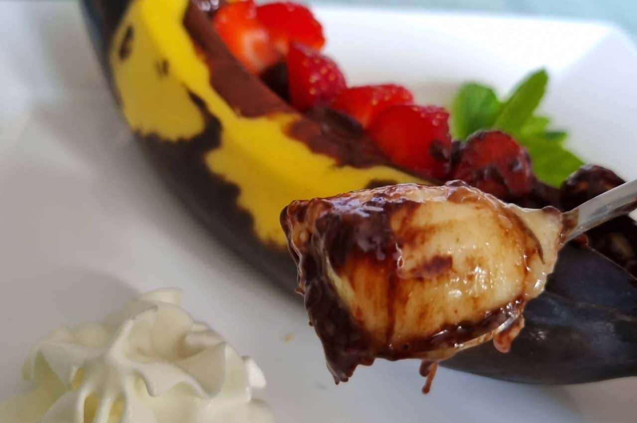 Bananenbootjes met chocolade